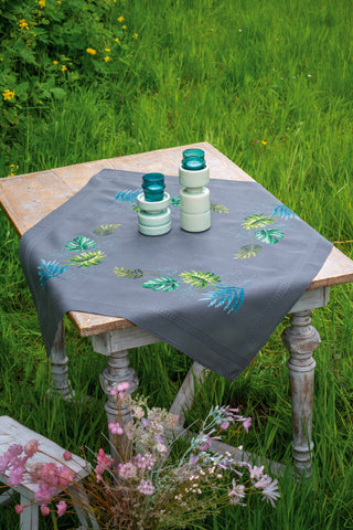 Vervaco Embroidery Kit Tablecloth Botanical Leaves