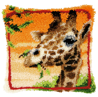 Vervaco Giraffe Eating Leaves Cushion Latch Hook Kit