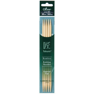 Clover Takumi Bamboo Knitting Needles Double Pointed - 20cm (Various Sizes)