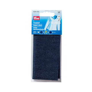 Prym Dark Blue Denim Repair Sheets Iron-On - 12 x 45cm