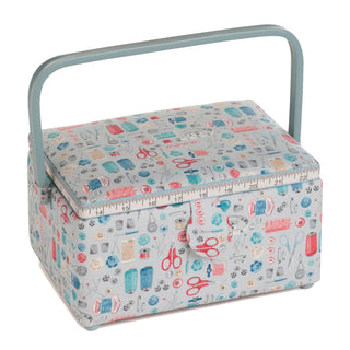 Hobby Gift Sewing Box (M): PVC Handle: Stitch in Time