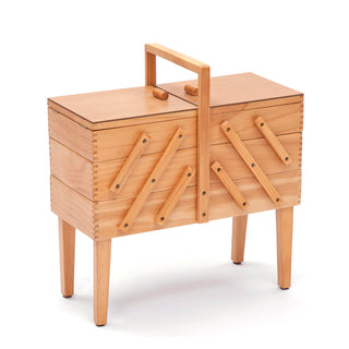 Hobby Gift Cantilever 3 Tier Sewing Box with Legs - Wood