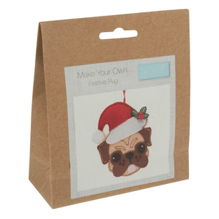 Trimits Felt Decoration Kit Pug in Santa Hat