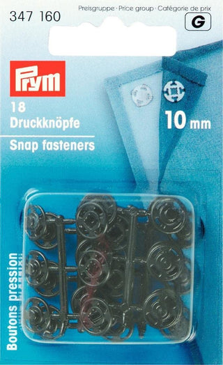 Prym Plastic Sew-On Snap Fasteners 10mm Black