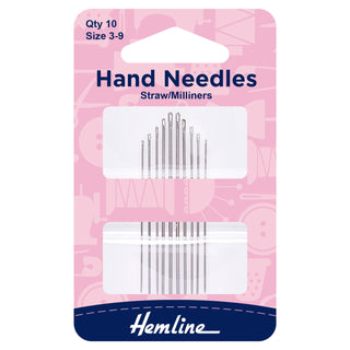 Hemline Straw/Milliner Needles 3-9