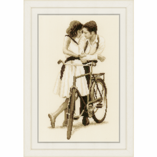 Vervaco Counted Cross Stitch Kit: Couple with Bicycle