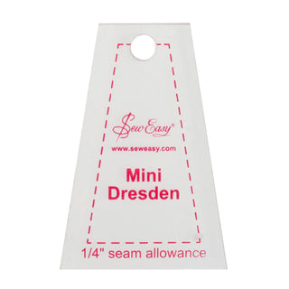 Sew Easy Mini Dresden Quilting/Patchwork Template 2.5" x 1.7"
