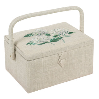 Hobby Gift Sewing Box (M): Embroidered: Hydrangea